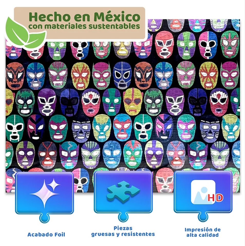 Máscaras De Luchadores 500 Piezas Acabado Metalizado