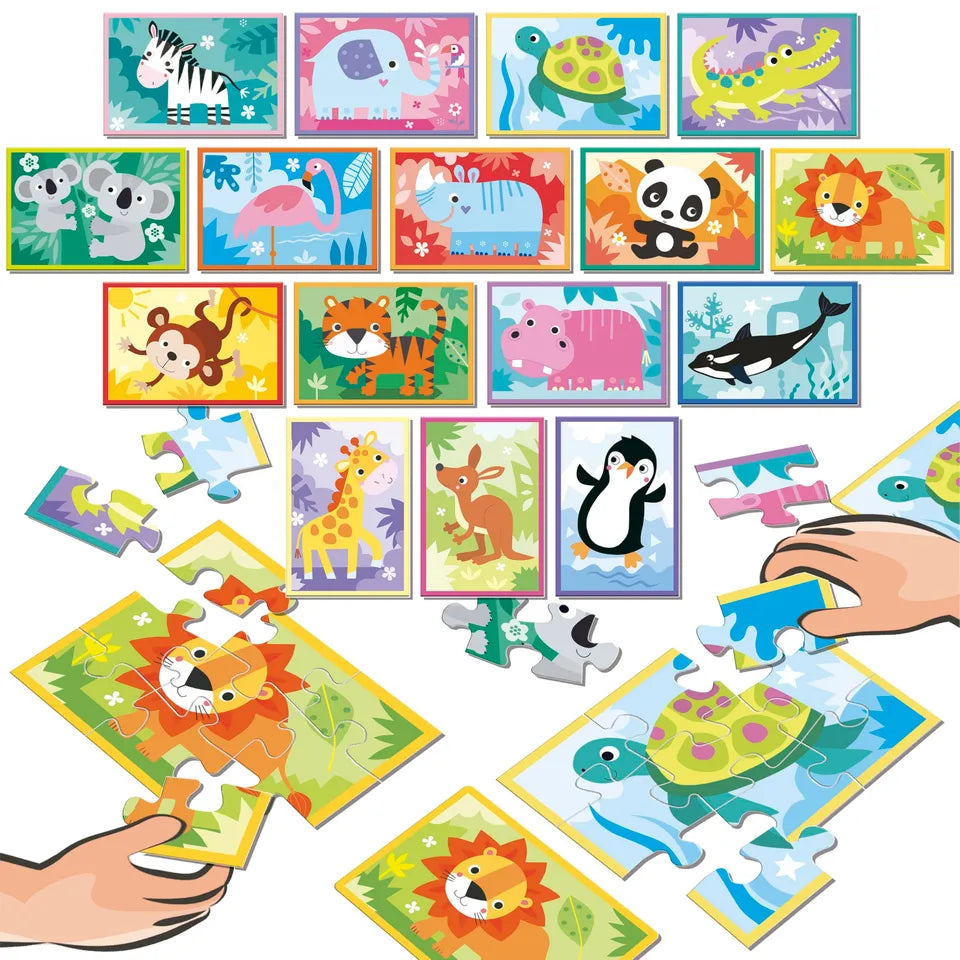 ANIMALES PUZZLE BATTLE Jr. (16x9)Pz 20116
