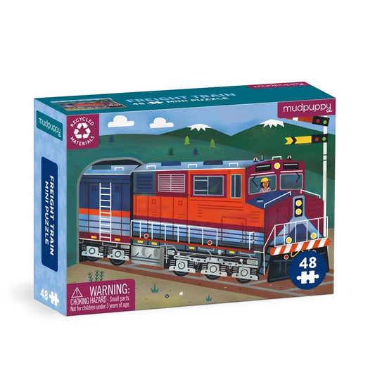 Mudpuppy Freight Train Mini Rompecabezas De 48 Piezas