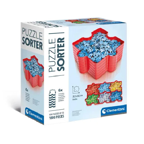 Charolas apilables clasificadoras de piezas de rompecabezas