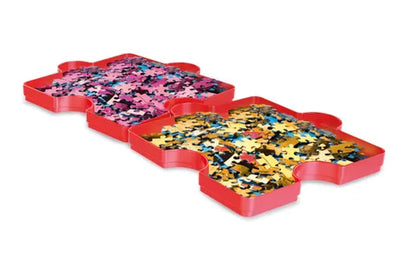 Charolas apilables clasificadoras de piezas de rompecabezas