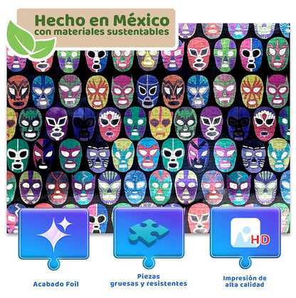 Máscaras De Luchadores 500 Piezas Acabado Metalizado