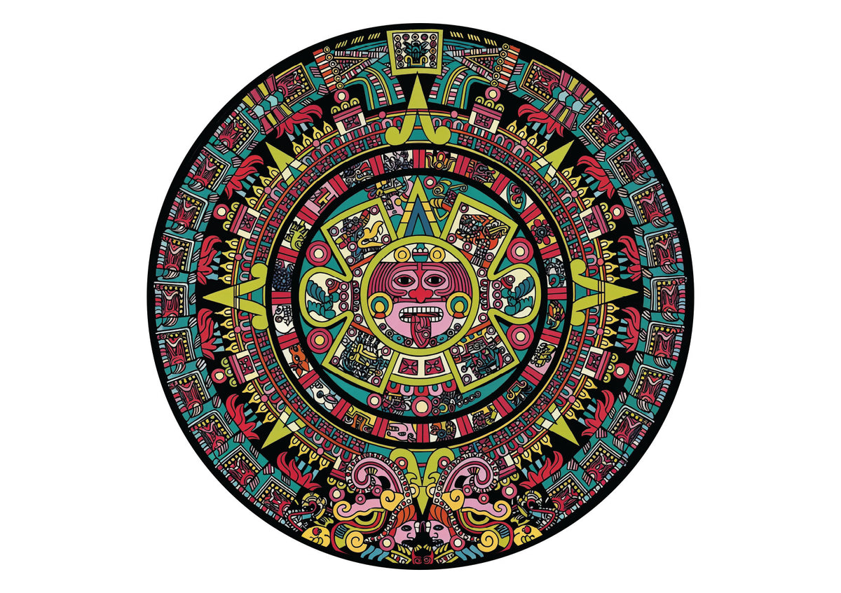 570 Aztec Sun Stone Round Puzzle AP-45703
