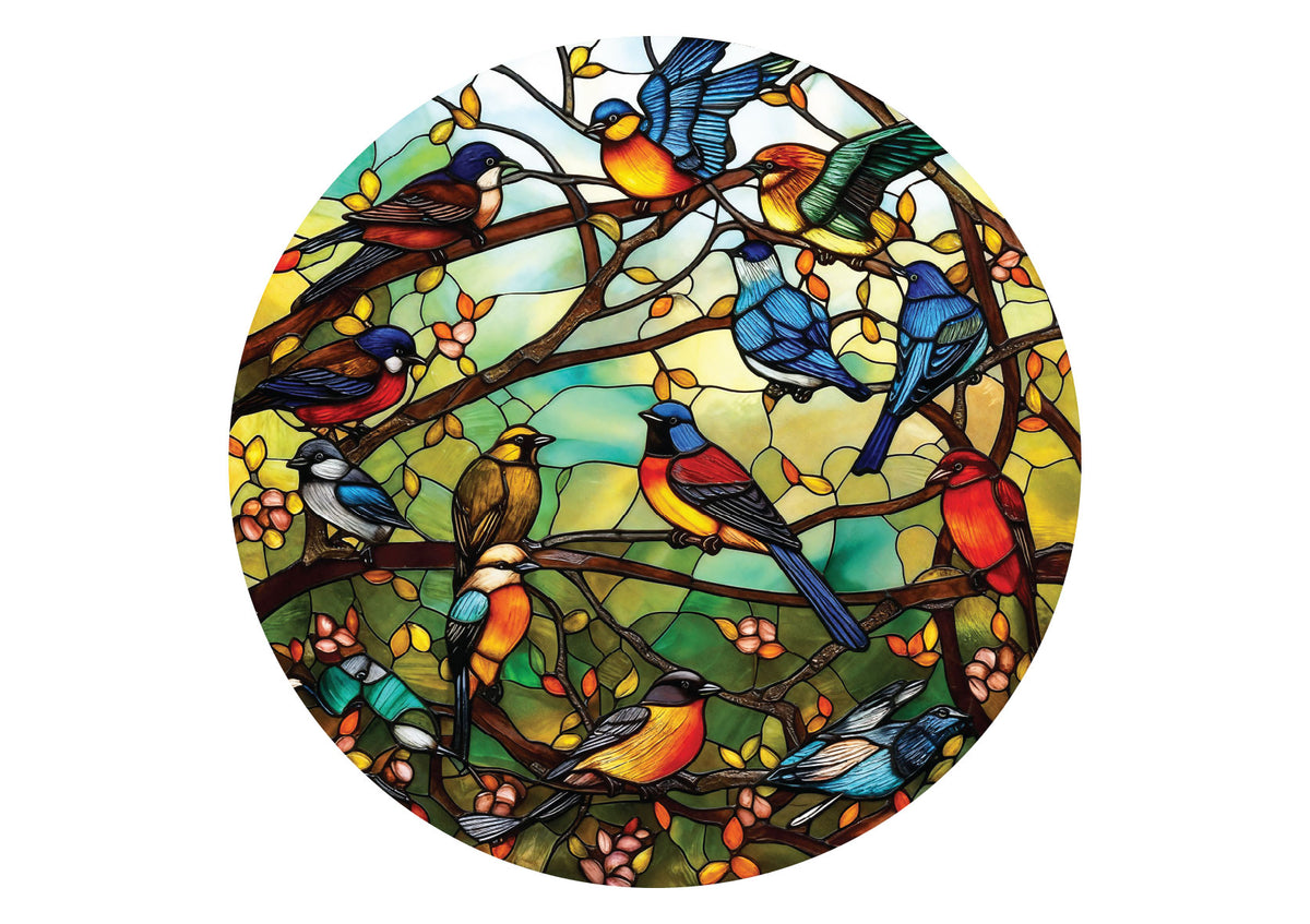 570 Stained Glass Forest Chorus  Round Puzzle AP-457