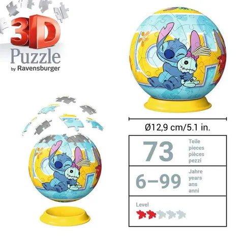 Puzzle de Pelota de Disney Stitch, 72 Piezas