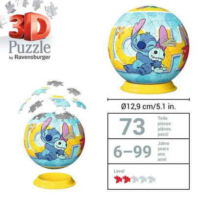 Puzzle de Pelota de Disney Stitch, 72 Piezas