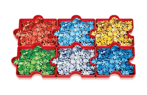 Charolas apilables clasificadoras de piezas de rompecabezas