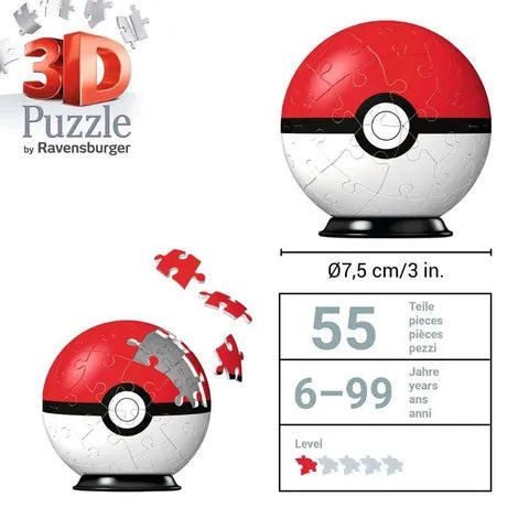 Pokémon Pokeball - Bola de Rompecabezas 3D