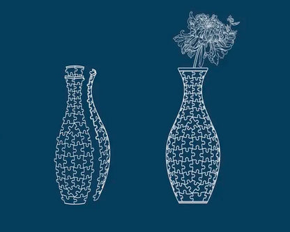 Jarrón Flores Azules- Rompecabezas 3D 160 Piezas PieceRelax