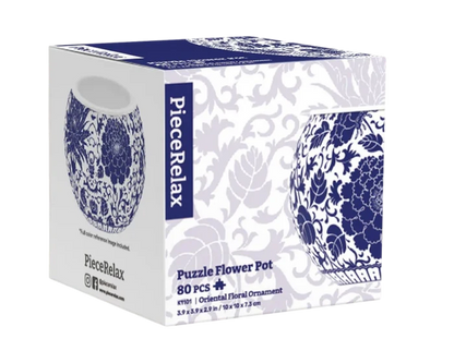 Maceta decorativa - Flores Orientales- Rompecabezas 3D de Plástico 80 Piezas PieceRelax