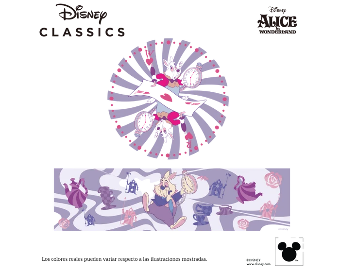 Reloj rompecabezas 3D con maquinaria - Alicia en el País de las Maravillas - Disney - Piezas de plástico