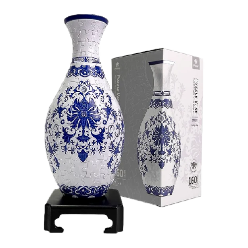 Jarrón Flores Azules- Rompecabezas 3D 160 Piezas PieceRelax