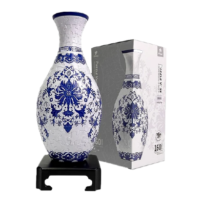 Jarrón Flores Azules- Rompecabezas 3D 160 Piezas PieceRelax