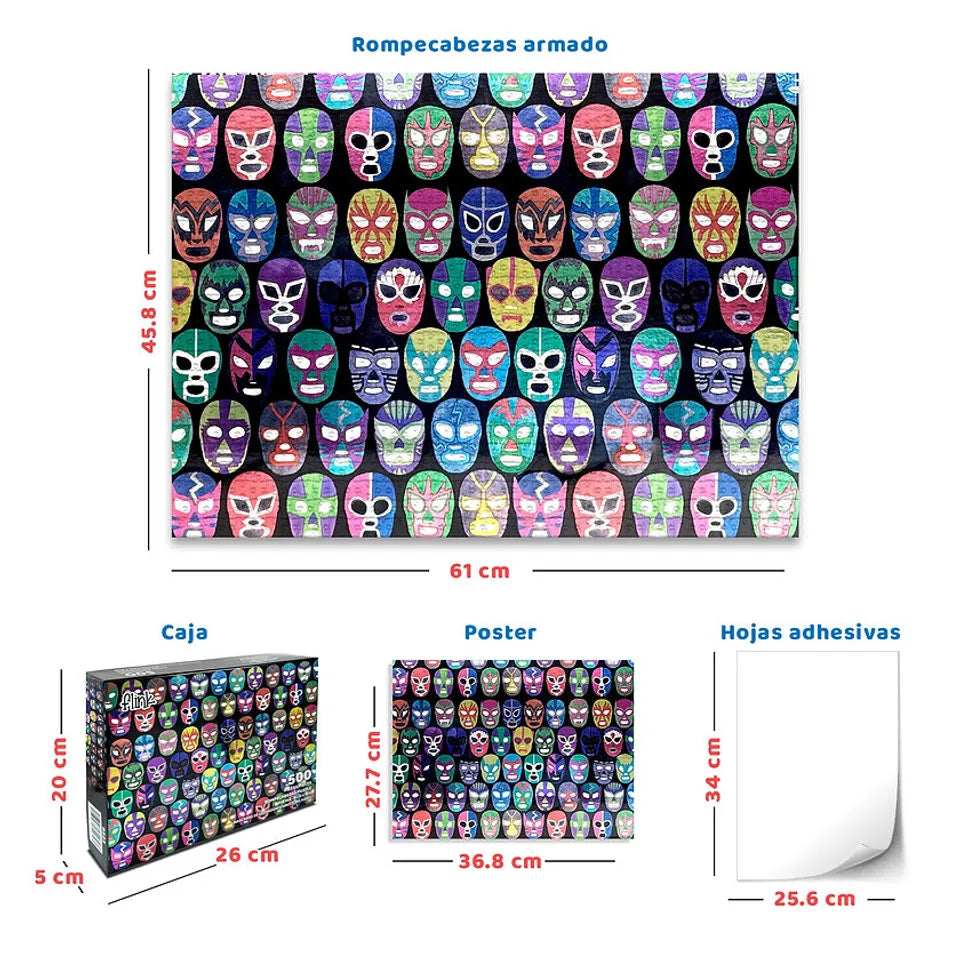 Máscaras de Luchadores Acabado Metalizado