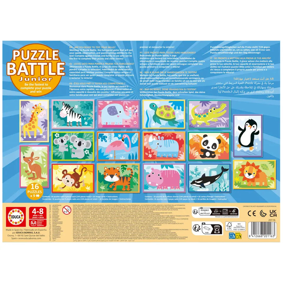 ANIMALES PUZZLE BATTLE Jr. (16x9)Pz 20116